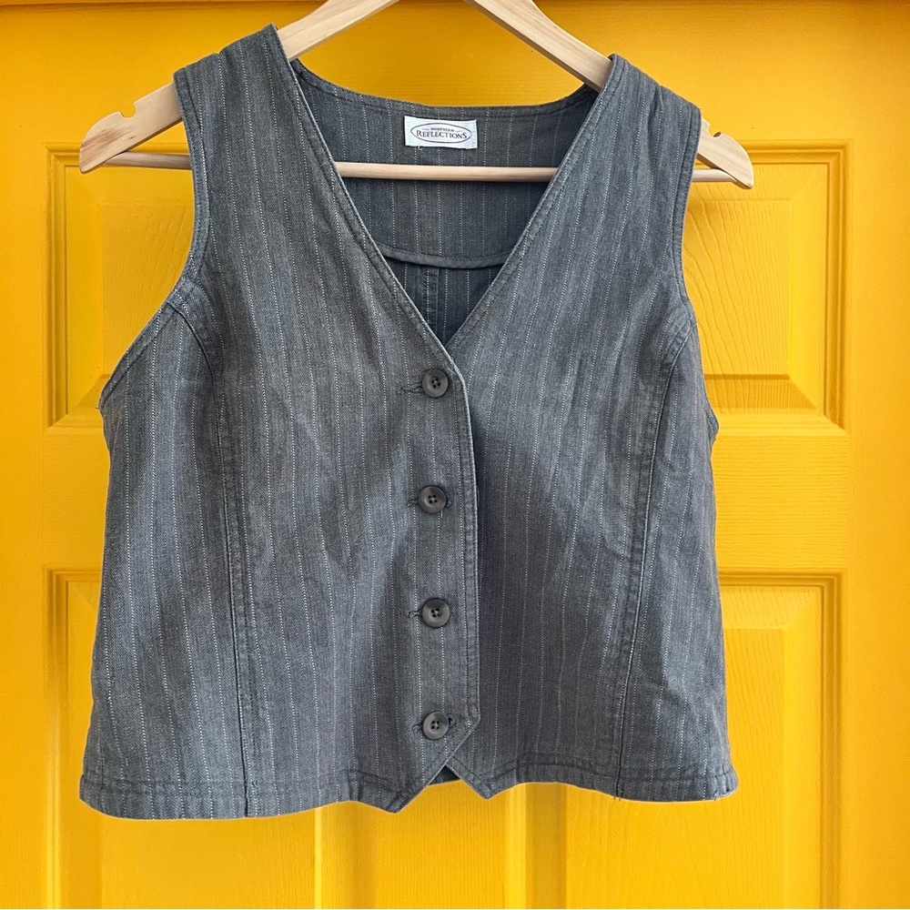 Northern Reflections Gray/Green Stripe Vest